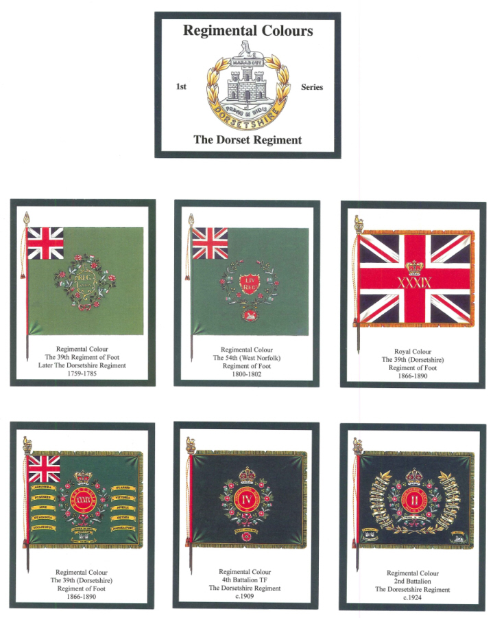The Dorset Regiment 1st Series - 'Regimental Colours' Trade Card Set by David Hunter - Click Image to Close